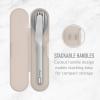 imageBentgo Stainless Travel Utensil Set  Reusable 3Piece Silverware Set with Carrying Case HighGrade Premium Steel BPAFree Case EcoFriendly  Ideal for Travel Camping and Office Use CarbonSand