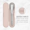 imageBentgo Stainless Travel Utensil Set  Reusable 3Piece Silverware Set with Carrying Case HighGrade Premium Steel BPAFree Case EcoFriendly  Ideal for Travel Camping and Office Use CarbonRose
