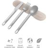 imageBentgo Stainless Travel Utensil Set  Reusable 3Piece Silverware Set with Carrying Case HighGrade Premium Steel BPAFree Case EcoFriendly  Ideal for Travel Camping and Office Use CarbonSand