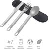 imageBentgo Stainless Travel Utensil Set  Reusable 3Piece Silverware Set with Carrying Case HighGrade Premium Steel BPAFree Case EcoFriendly  Ideal for Travel Camping and Office Use CarbonCarbon