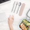 imageBentgo Stainless Travel Utensil Set  Reusable 3Piece Silverware Set with Carrying Case HighGrade Premium Steel BPAFree Case EcoFriendly  Ideal for Travel Camping and Office Use CarbonRose