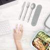 imageBentgo Stainless Travel Utensil Set  Reusable 3Piece Silverware Set with Carrying Case HighGrade Premium Steel BPAFree Case EcoFriendly  Ideal for Travel Camping and Office Use CarbonGray
