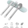 imageBentgo Stainless Travel Utensil Set  Reusable 3Piece Silverware Set with Carrying Case HighGrade Premium Steel BPAFree Case EcoFriendly  Ideal for Travel Camping and Office Use CarbonAqua