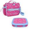 imageBentgo Prints Insulated Lunch Bag Set With Kids BentoStyle Lunch Box Rainbows and Butterflies