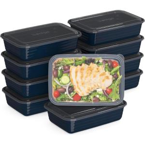 imageBentgo 20Piece Lightweight Durable Reusable BPAFree 1Compartment Containers  Microwave Freezer Dishwasher Safe  Blush PinkNavy Blue