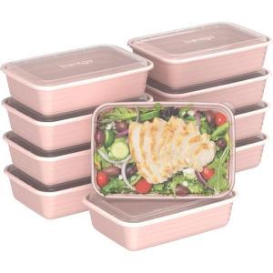 imageBentgo 20Piece Lightweight Durable Reusable BPAFree 1Compartment Containers  Microwave Freezer Dishwasher Safe  Navy BluePeony Glitter