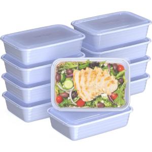 imageBentgo 20Piece Lightweight Durable Reusable BPAFree 1Compartment Containers  Microwave Freezer Dishwasher Safe  Navy BluePeriwinkle