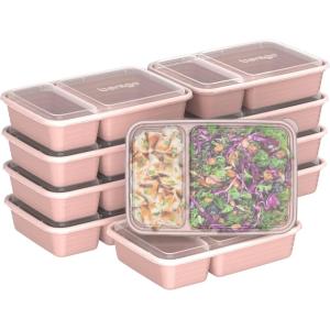 imageBentgo 20Piece Lightweight Durable Reusable BPAFree 2Compartment Containers  Microwave Freezer Dishwasher Safe  SkySweet Pea Glitter