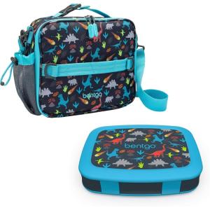 imageBentgo Prints Insulated Lunch Bag Set With Kids BentoStyle Lunch Box Dinosaur