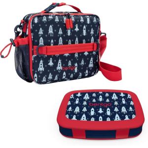 imageBentgo Prints Insulated Lunch Bag Set With Kids BentoStyle Lunch Box Space Rockets