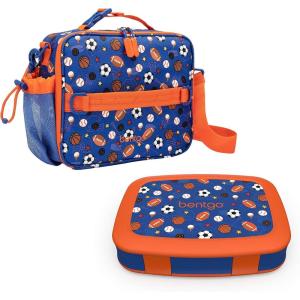 imageBentgo Prints Insulated Lunch Bag Set With Kids BentoStyle Lunch Box Sports
