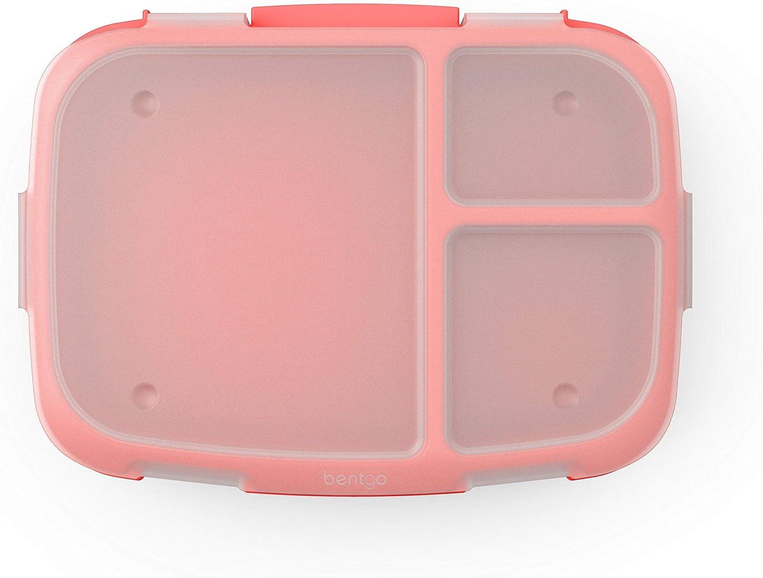 imageBentgo Fresh Tray Green with Transparent Cover  Reusable BPAFree 4Compartment Meal Prep Container with BuiltIn Portion Control for Healthy AtHome Meals and OntheGo LunchesRed