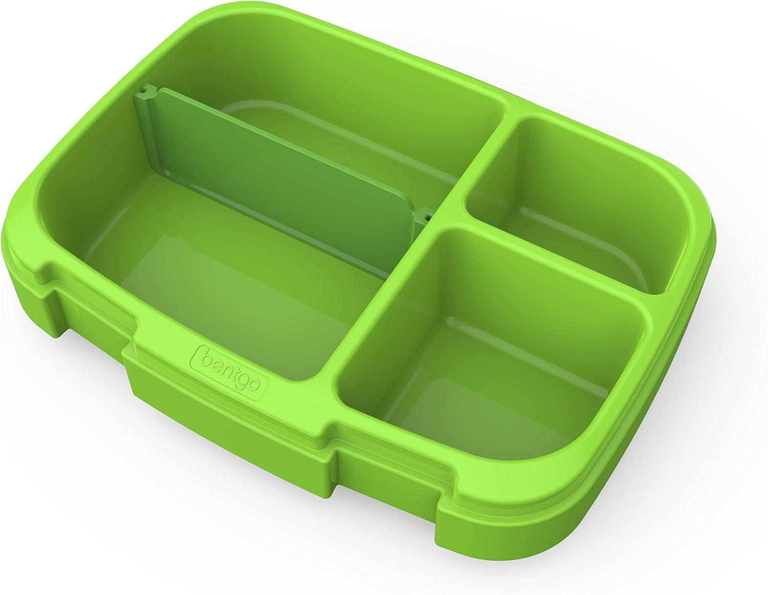 imageBentgo Fresh Tray Green with Transparent Cover  Reusable BPAFree 4Compartment Meal Prep Container with BuiltIn Portion Control for Healthy AtHome Meals and OntheGo LunchesGreen