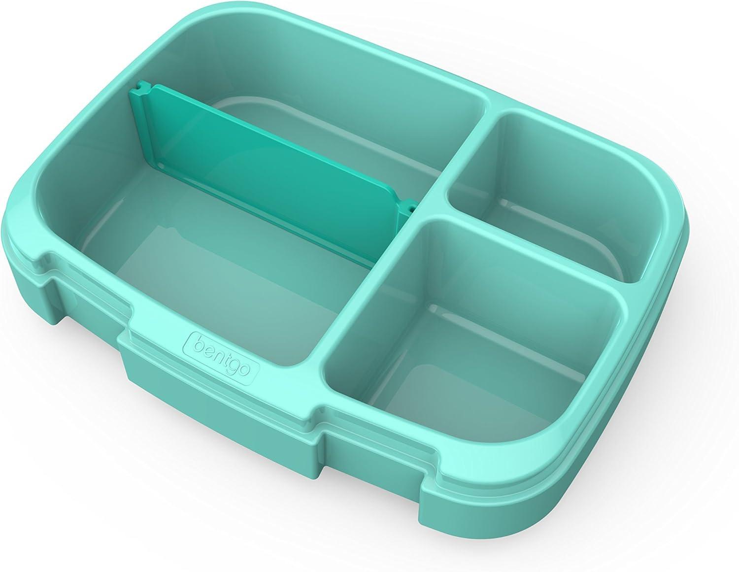 imageBentgo Fresh Tray Green with Transparent Cover  Reusable BPAFree 4Compartment Meal Prep Container with BuiltIn Portion Control for Healthy AtHome Meals and OntheGo LunchesAqua
