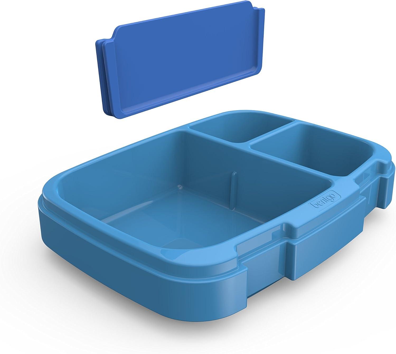 imageBentgo Fresh Tray Green with Transparent Cover  Reusable BPAFree 4Compartment Meal Prep Container with BuiltIn Portion Control for Healthy AtHome Meals and OntheGo LunchesBlue