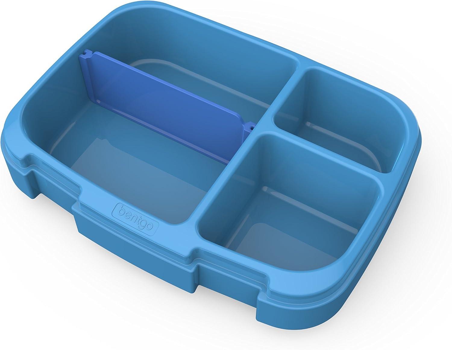 imageBentgo Fresh Tray Green with Transparent Cover  Reusable BPAFree 4Compartment Meal Prep Container with BuiltIn Portion Control for Healthy AtHome Meals and OntheGo LunchesBlue