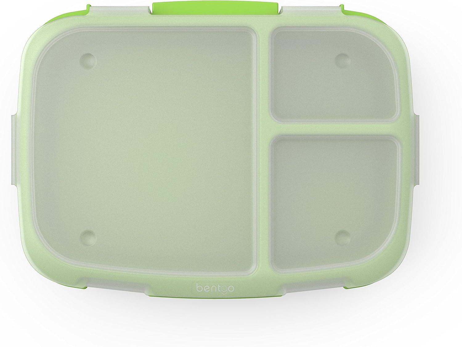 imageBentgo Fresh Tray Green with Transparent Cover  Reusable BPAFree 4Compartment Meal Prep Container with BuiltIn Portion Control for Healthy AtHome Meals and OntheGo LunchesGreen
