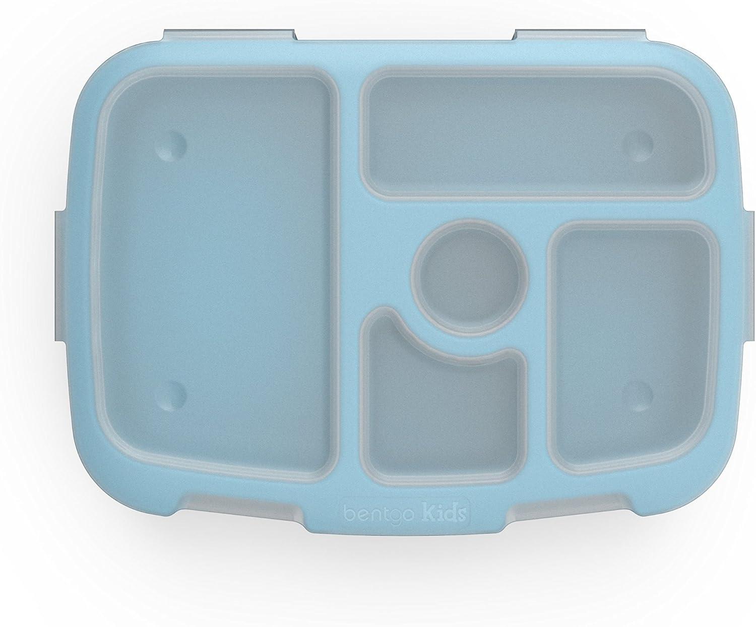 imageBentgo Kids Brights Tray Violet with Transparent Cover  Reusable BPAFree 5Compartment Meal Prep Container with BuiltIn Portion Control for Healthy AtHome Meals and OntheGo LunchesTurquoise