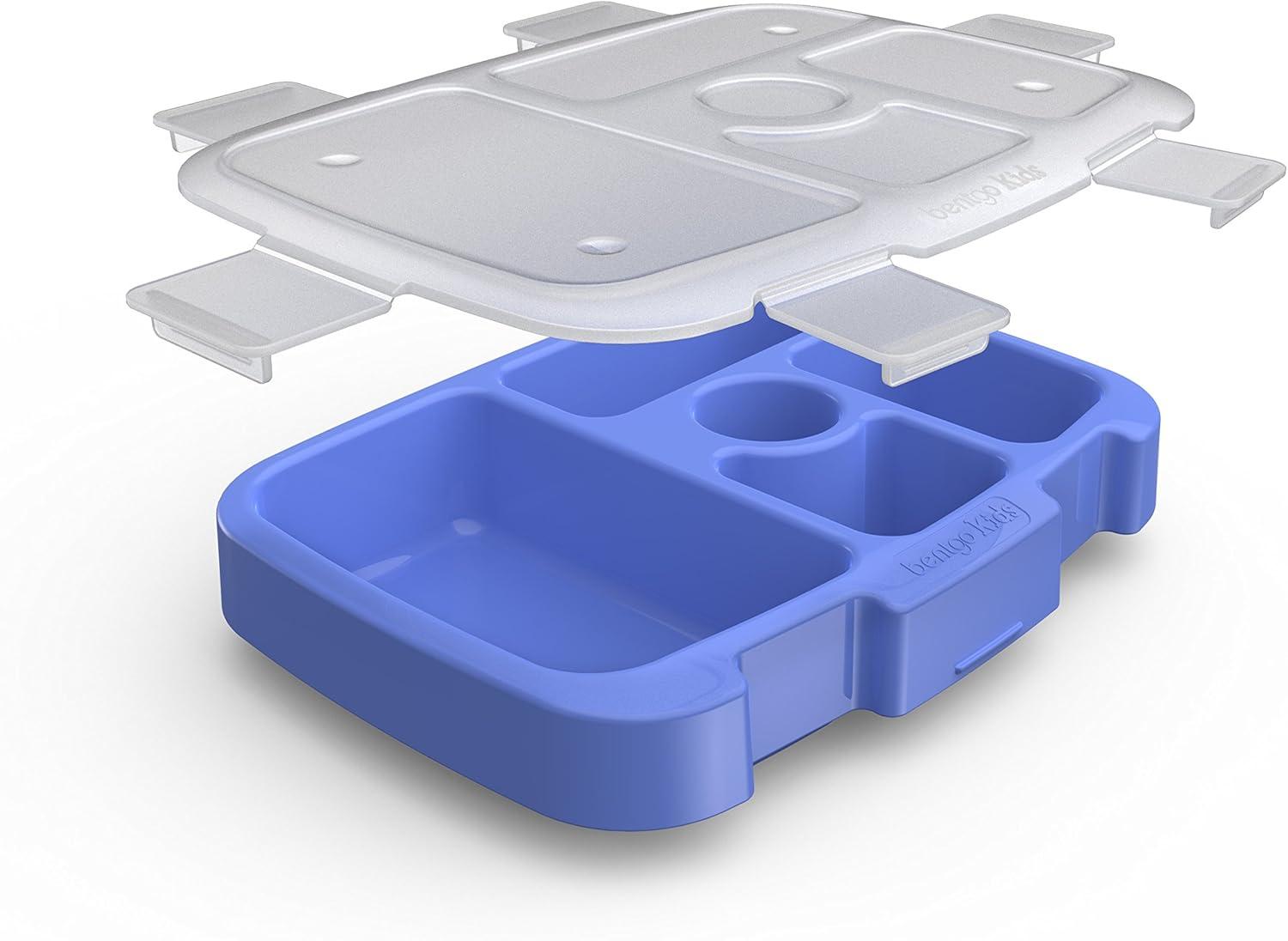 imageBentgo Kids Brights Tray Violet with Transparent Cover  Reusable BPAFree 5Compartment Meal Prep Container with BuiltIn Portion Control for Healthy AtHome Meals and OntheGo LunchesViolet