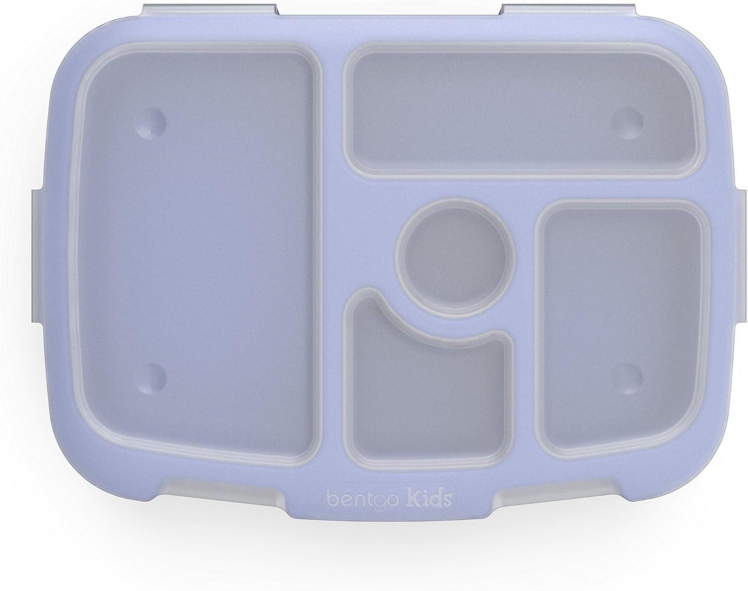 imageBentgo Kids Brights Tray Violet with Transparent Cover  Reusable BPAFree 5Compartment Meal Prep Container with BuiltIn Portion Control for Healthy AtHome Meals and OntheGo LunchesViolet
