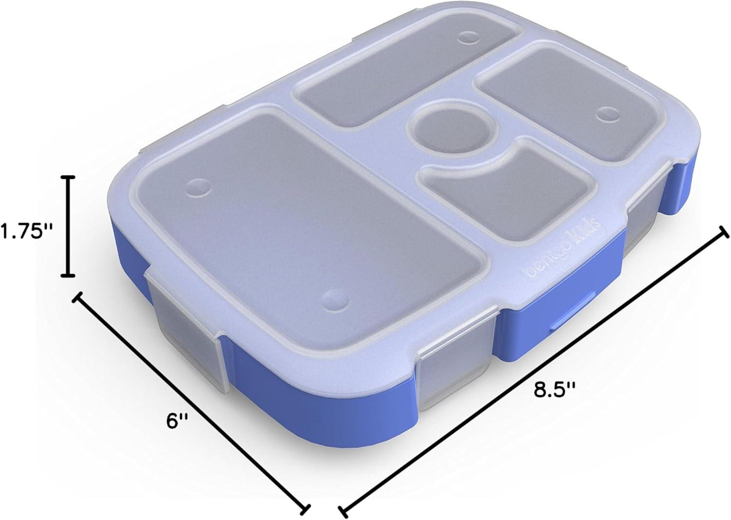 imageBentgo Kids Brights Tray Violet with Transparent Cover  Reusable BPAFree 5Compartment Meal Prep Container with BuiltIn Portion Control for Healthy AtHome Meals and OntheGo LunchesViolet