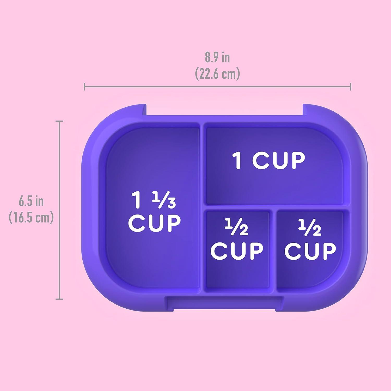 imageBentgo Kids Chill Tray with Transparent Cover  Reusable BPAFree 4Compartment Meal Prep Container with BuiltIn Portion Control for Healthy OntheGo Lunches Confetti Edition Vivid OrchidElectric Violet