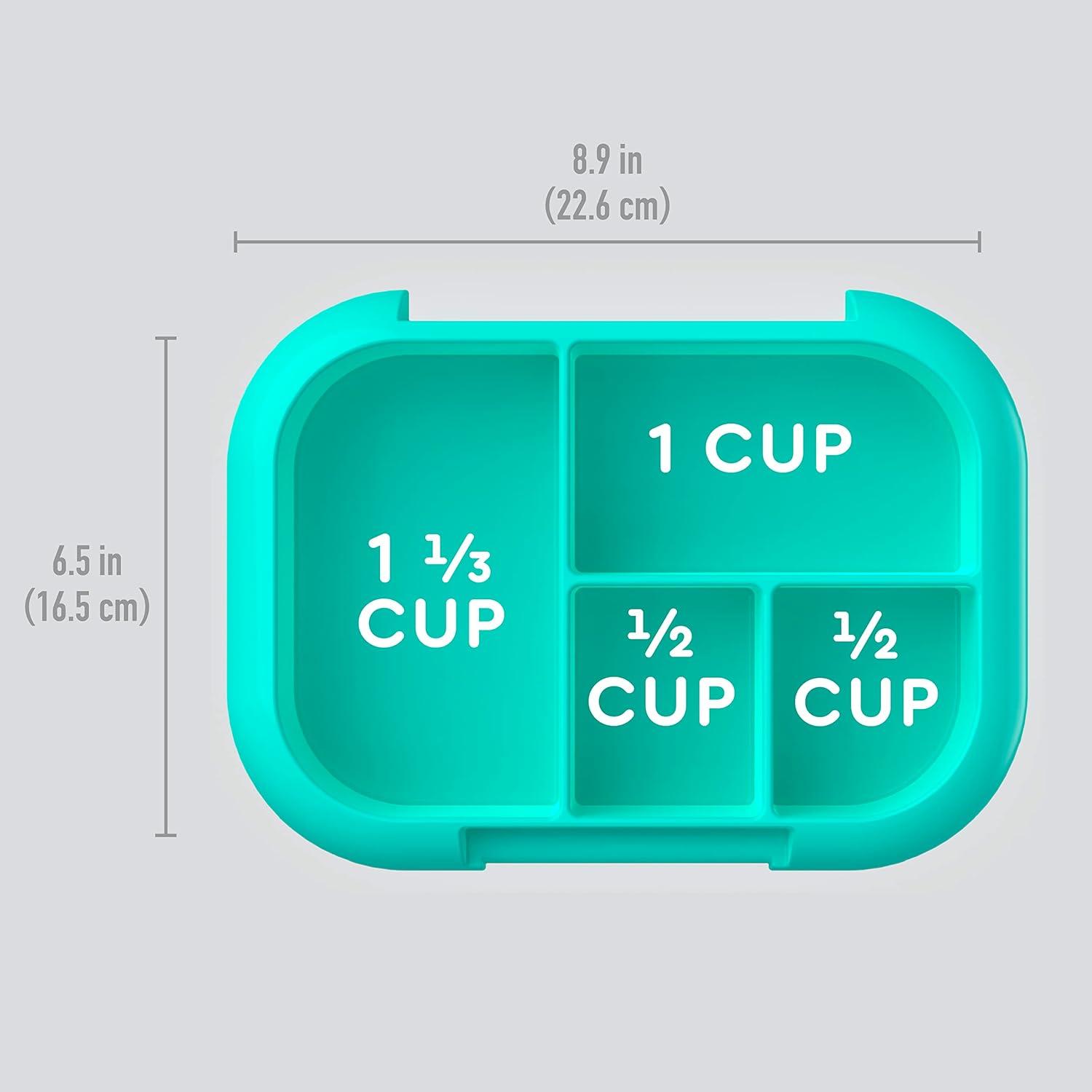 imageBentgo Kids Chill Tray with Transparent Cover  Reusable BPAFree 4Compartment Meal Prep Container with BuiltIn Portion Control for Healthy OntheGo Lunches Confetti Edition Vivid OrchidElectric Aqua