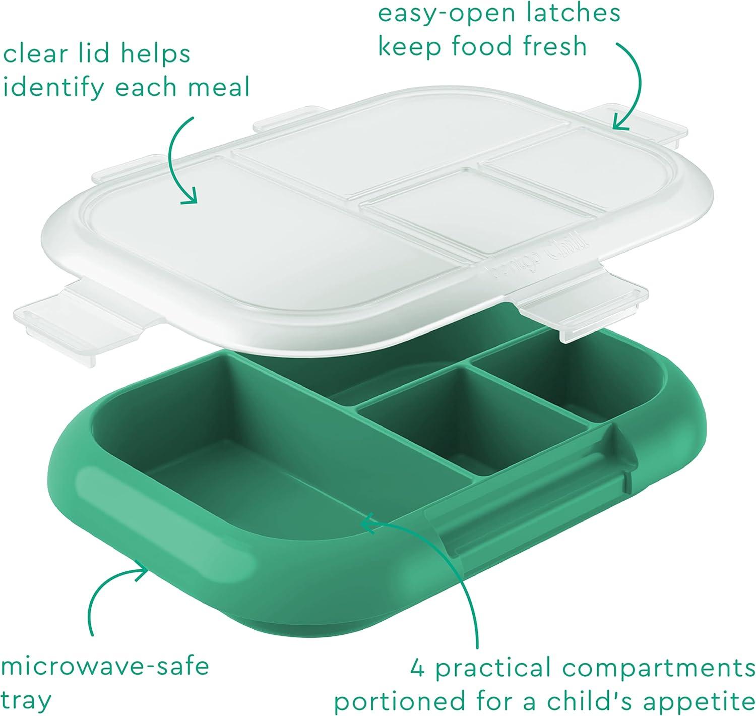 imageBentgo Kids Chill Tray with Transparent Cover  Reusable BPAFree 4Compartment Meal Prep Container with BuiltIn Portion Control for Healthy OntheGo Lunches Confetti Edition Vivid OrchidGreenNavy