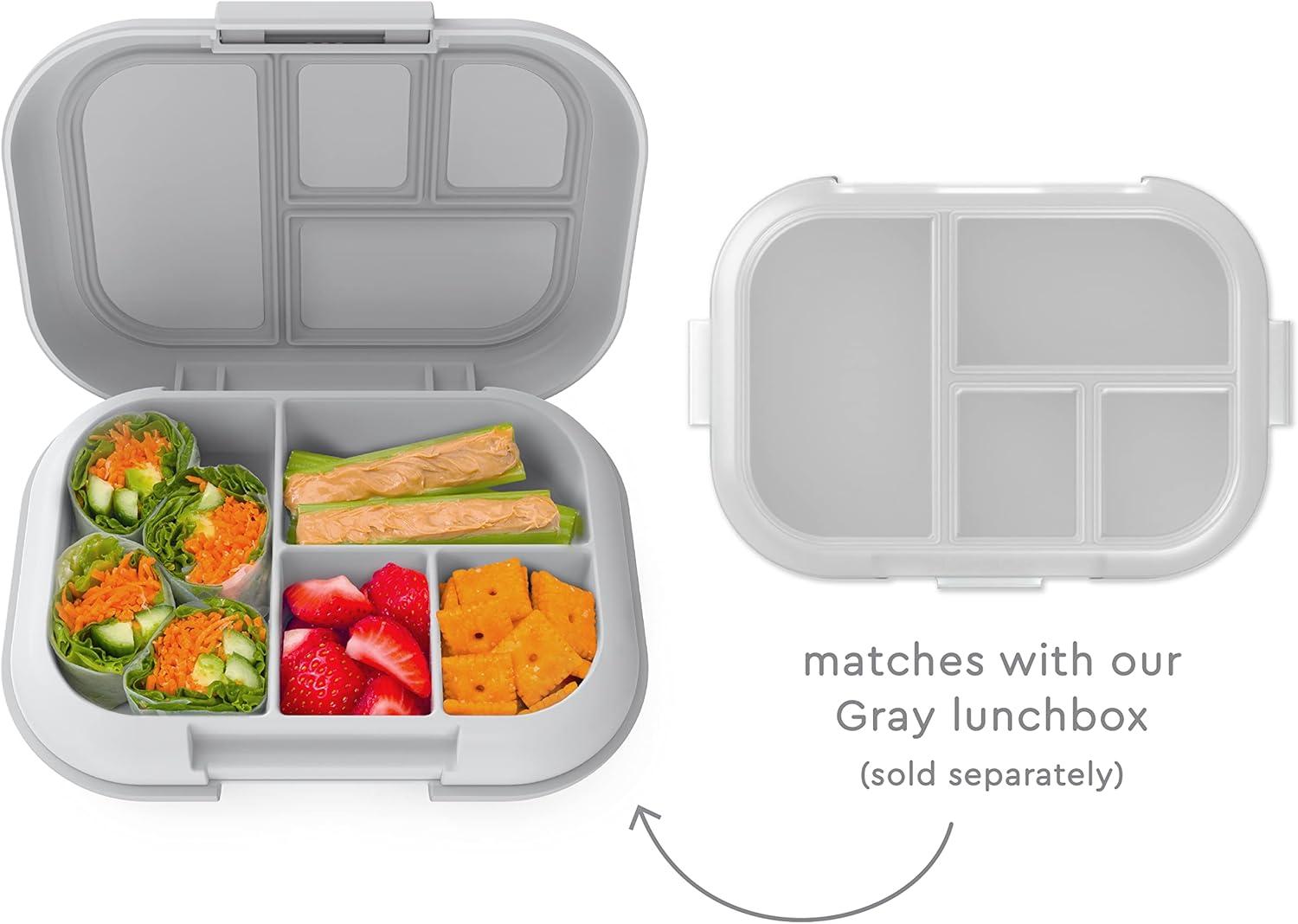 imageBentgo Kids Chill Tray with Transparent Cover  Reusable BPAFree 4Compartment Meal Prep Container with BuiltIn Portion Control for Healthy OntheGo Lunches Confetti Edition Vivid OrchidGray