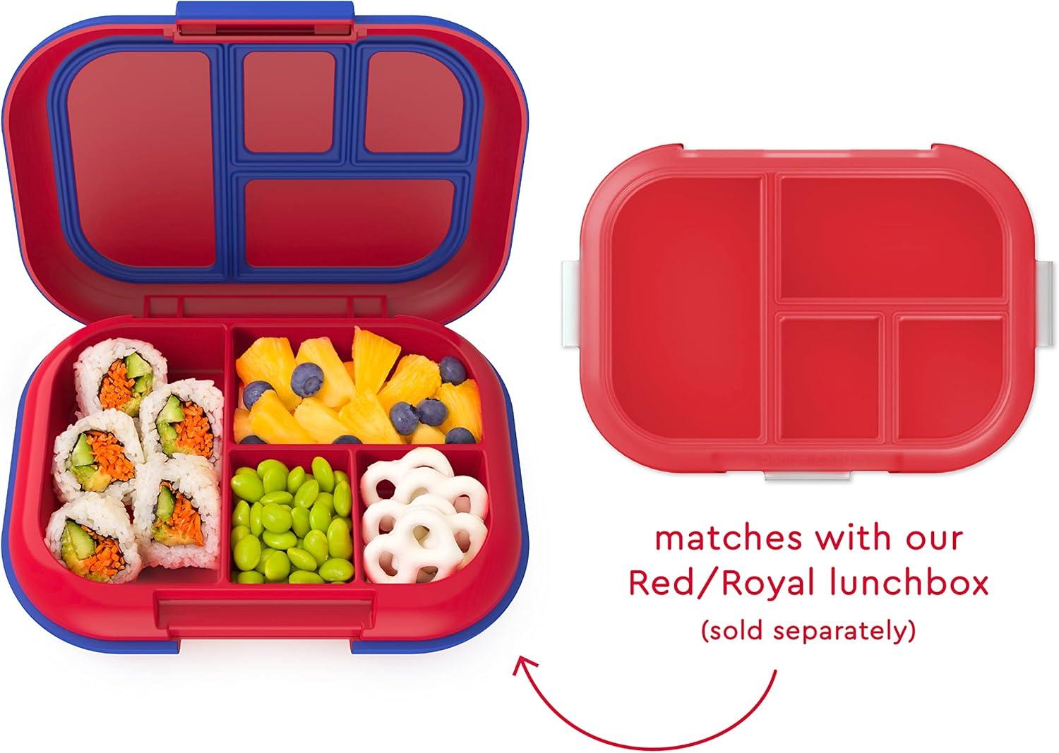 imageBentgo Kids Chill Tray with Transparent Cover  Reusable BPAFree 4Compartment Meal Prep Container with BuiltIn Portion Control for Healthy OntheGo Lunches Confetti Edition Vivid OrchidRedRoyal