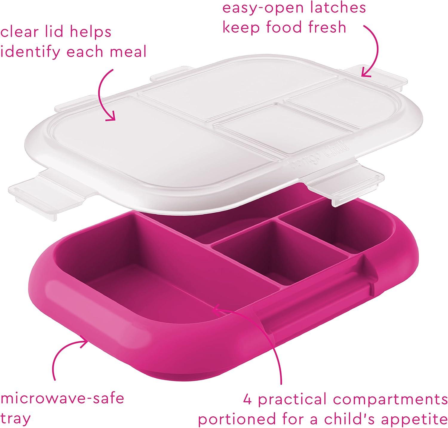 imageBentgo Kids Chill Tray with Transparent Cover  Reusable BPAFree 4Compartment Meal Prep Container with BuiltIn Portion Control for Healthy OntheGo Lunches Confetti Edition Vivid OrchidFuchsiaTeal