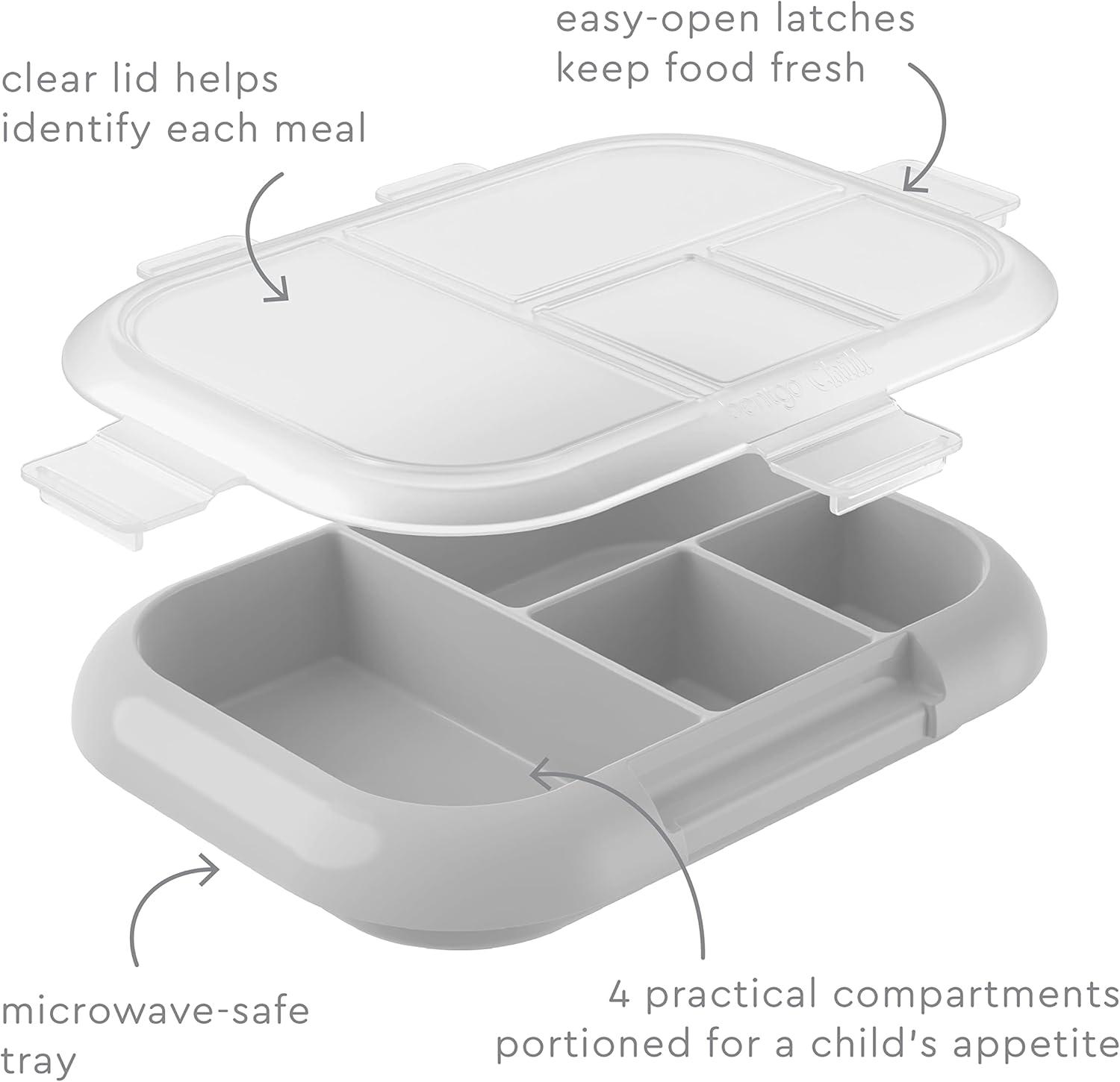 imageBentgo Kids Chill Tray with Transparent Cover  Reusable BPAFree 4Compartment Meal Prep Container with BuiltIn Portion Control for Healthy OntheGo Lunches Confetti Edition Vivid OrchidGray