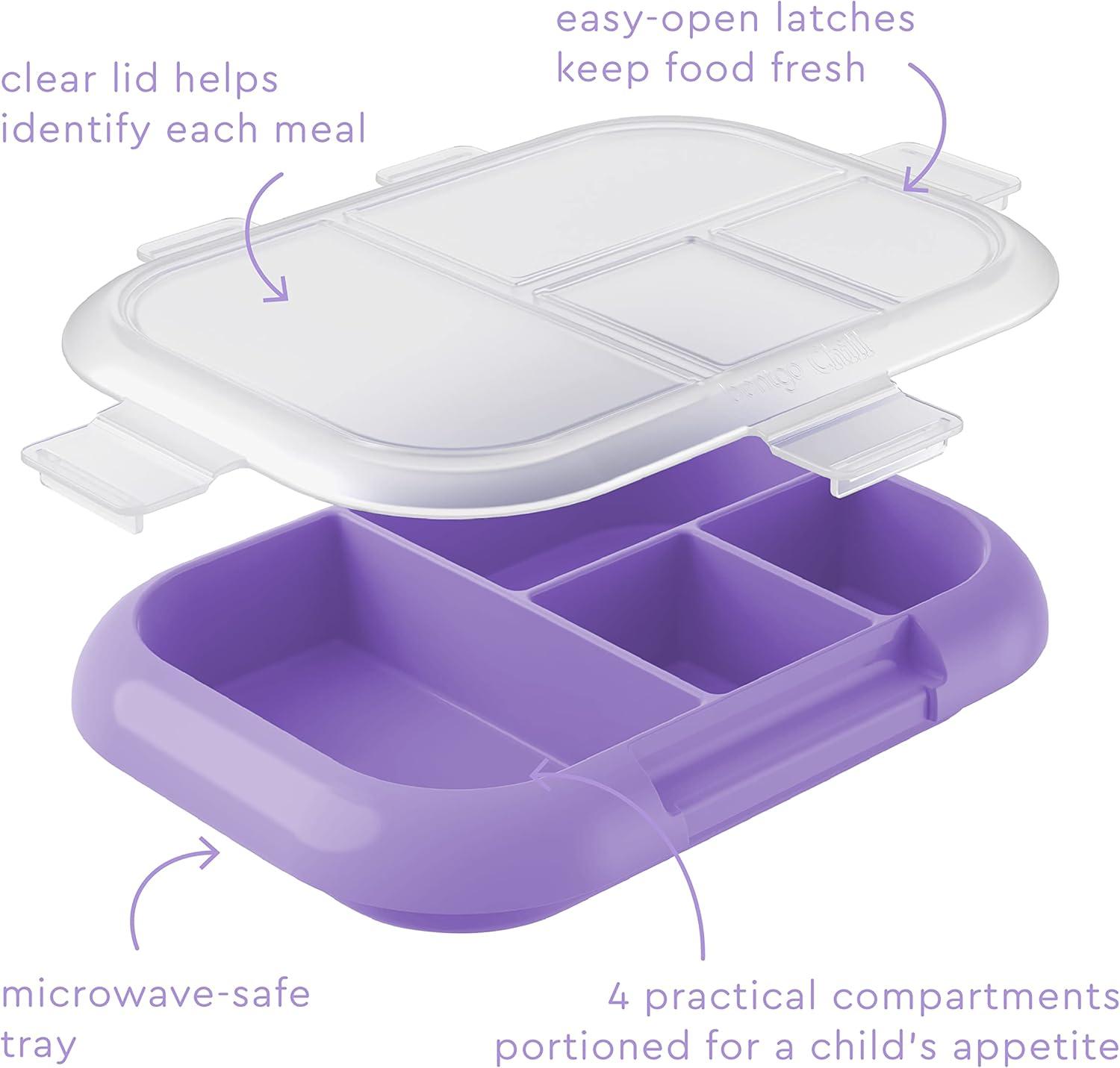 imageBentgo Kids Chill Tray with Transparent Cover  Reusable BPAFree 4Compartment Meal Prep Container with BuiltIn Portion Control for Healthy OntheGo Lunches Confetti Edition Vivid OrchidPurple
