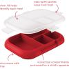 imageBentgo Kids Chill Tray with Transparent Cover  Reusable BPAFree 4Compartment Meal Prep Container with BuiltIn Portion Control for Healthy OntheGo Lunches Confetti Edition Vivid OrchidRedRoyal