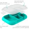 imageBentgo Kids Chill Tray with Transparent Cover  Reusable BPAFree 4Compartment Meal Prep Container with BuiltIn Portion Control for Healthy OntheGo Lunches Confetti Edition Vivid OrchidElectric Aqua