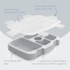 imageBentgo Kids Tray with Transparent Cover  Reusable BPAFree 5Compartment Meal Prep Container with BuiltIn Portion Control for Healthy Meals At Home ampamp On the Go Confetti Edition  Abyss BlueGlitter Edition  Silver