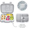 imageBentgo Kids Tray with Transparent Cover  Reusable BPAFree 5Compartment Meal Prep Container with BuiltIn Portion Control for Healthy Meals At Home ampamp On the Go Confetti Edition  Abyss BlueGlitter Edition  Silver