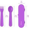 imageBentgo Kids Utensil Set  Reusable Plastic Fork Spoon ampamp Storage Case  BPAFree Materials EasyGrip Handles Dishwasher Safe  Ideal for School Lunch Travel ampamp Outdoors BluePurple
