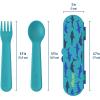 imageBentgo Kids Utensil Set  Reusable Plastic Fork Spoon ampamp Storage Case  BPAFree Materials EasyGrip Handles Dishwasher Safe  Ideal for School Lunch Travel ampamp Outdoors BlueSharks