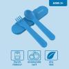 imageBentgo Kids Utensil Set  Reusable Plastic Fork Spoon ampamp Storage Case  BPAFree Materials EasyGrip Handles Dishwasher Safe  Ideal for School Lunch Travel ampamp Outdoors BlueBlue