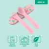imageBentgo Kids Utensil Set  Reusable Plastic Fork Spoon ampamp Storage Case  BPAFree Materials EasyGrip Handles Dishwasher Safe  Ideal for School Lunch Travel ampamp Outdoors BlueTropical