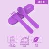 imageBentgo Kids Utensil Set  Reusable Plastic Fork Spoon ampamp Storage Case  BPAFree Materials EasyGrip Handles Dishwasher Safe  Ideal for School Lunch Travel ampamp Outdoors BluePurple