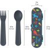 imageBentgo Kids Utensil Set  Reusable Plastic Fork Spoon ampamp Storage Case  BPAFree Materials EasyGrip Handles Dishwasher Safe  Ideal for School Lunch Travel ampamp Outdoors BlueDino
