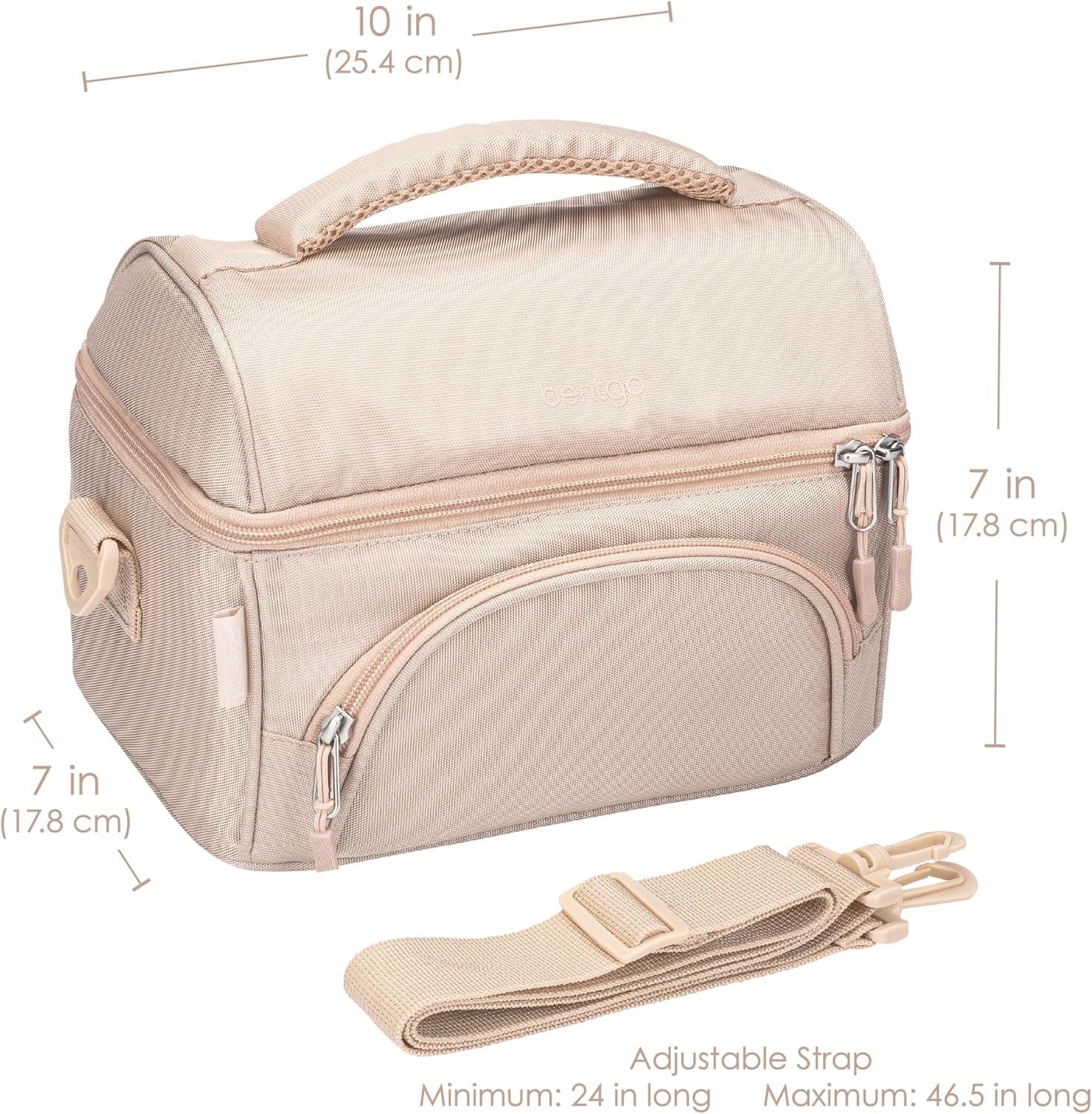 imageBentgo Deluxe Lunch Bag  Durable and Insulated Lunch Tote with Zippered Outer Pocket Internal Mesh Pocket Padded ampamp Adjustable Straps ampamp 2Way Zippers  Fits Most Lunch Boxes Carbon BlackSand