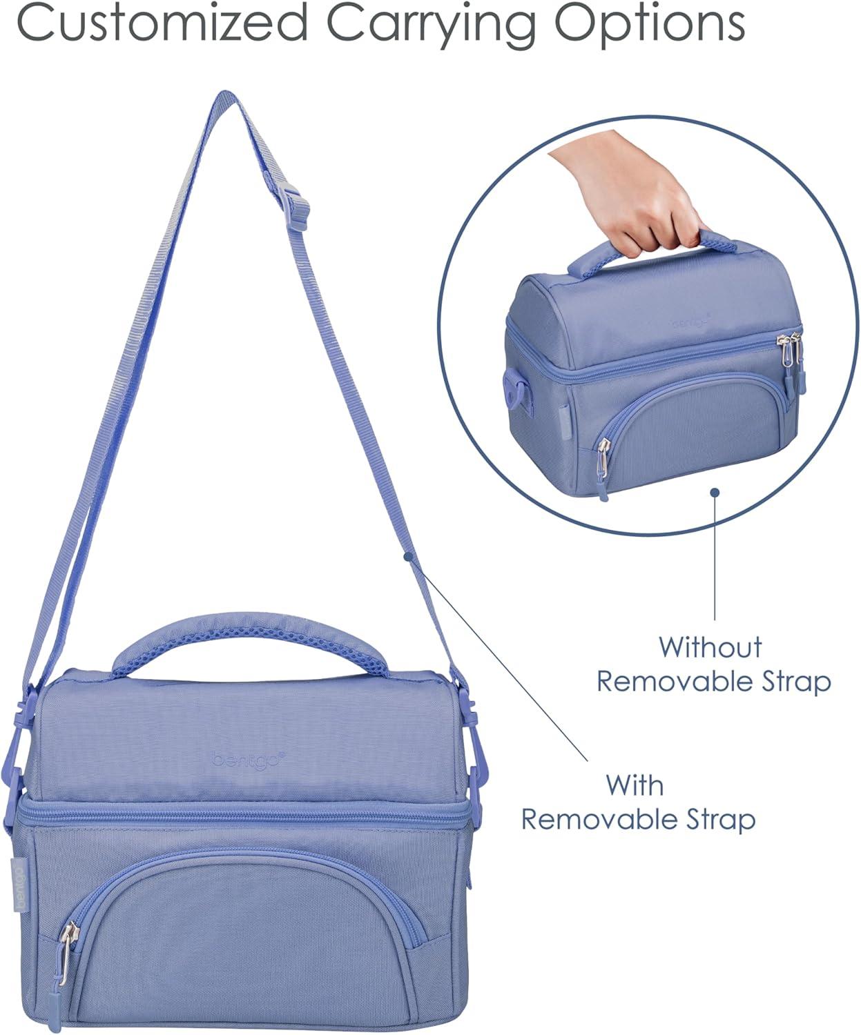 imageBentgo Deluxe Lunch Bag  Durable and Insulated Lunch Tote with Zippered Outer Pocket Internal Mesh Pocket Padded ampamp Adjustable Straps ampamp 2Way Zippers  Fits Most Lunch Boxes Carbon BlackSlate