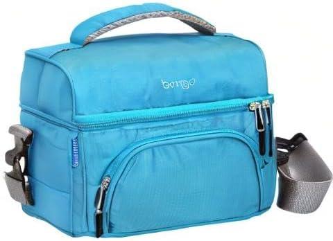 imageBentgo Deluxe Lunch Bag  Durable and Insulated Lunch Tote with Zippered Outer Pocket Internal Mesh Pocket Padded ampamp Adjustable Straps ampamp 2Way Zippers  Fits Most Lunch Boxes Carbon BlackBlue