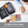 imageBentgo Deluxe Lunch Bag  Durable and Insulated Lunch Tote with Zippered Outer Pocket Internal Mesh Pocket Padded ampamp Adjustable Straps ampamp 2Way Zippers  Fits Most Lunch Boxes Carbon BlackGray