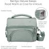 imageBentgo Deluxe Lunch Bag  Durable and Insulated Lunch Tote with Zippered Outer Pocket Internal Mesh Pocket Padded ampamp Adjustable Straps ampamp 2Way Zippers  Fits Most Lunch Boxes Carbon BlackKhaki Green