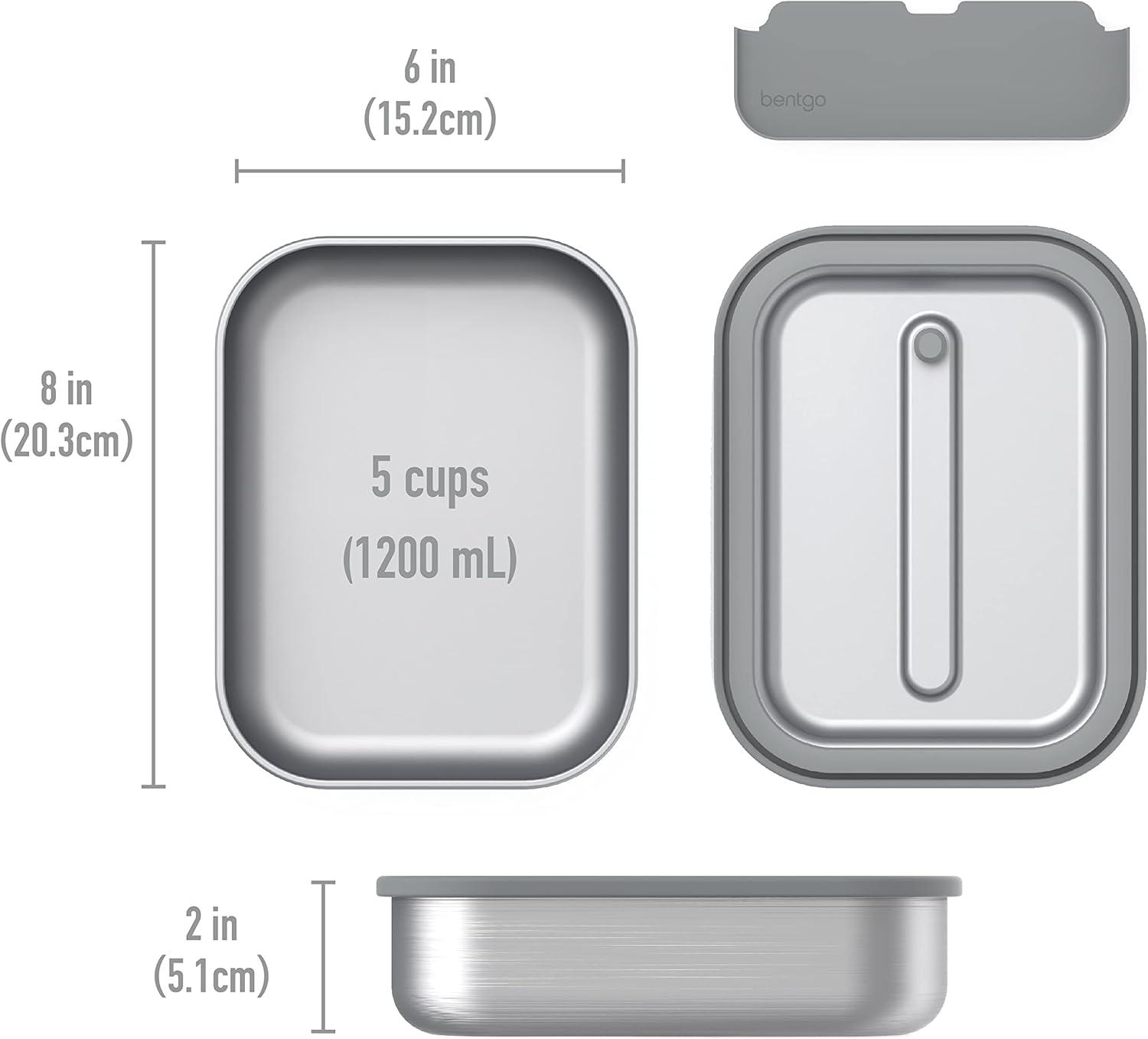 imageBentgo MicroSteel LeakProof Lunch Box  MicrowaveSafe OvenSafe BentoStyle Container with Removable Divider Airtight Lid Sustainable Design Odor ampamp Stain Resistant AquaStainless Steel