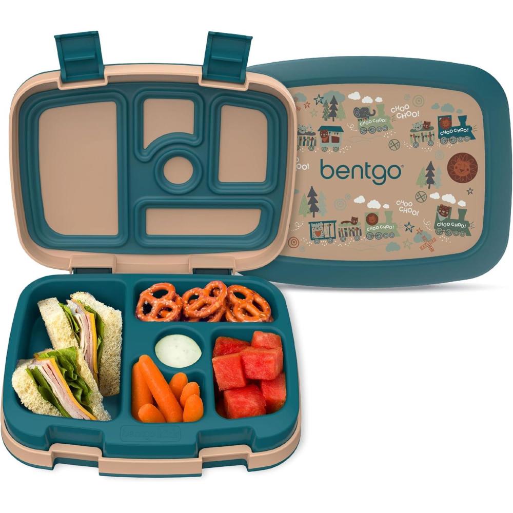 imageBentgo Kids 5Compartment LeakProof BentoStyle Lunch Box Whimsy ampamp Wonder Collection  Ideal for Ages 37 DropProof ampamp Durable Dishwasher Safe ampamp PFAS ampamp BPAFree Materials WavyTrains